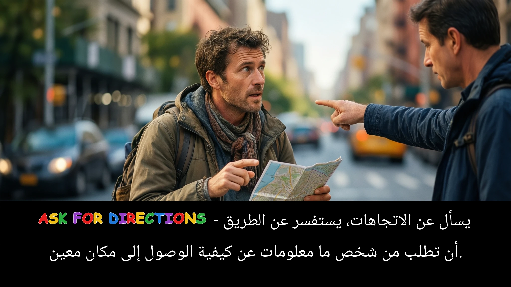Arabic Illustration for ask for directions